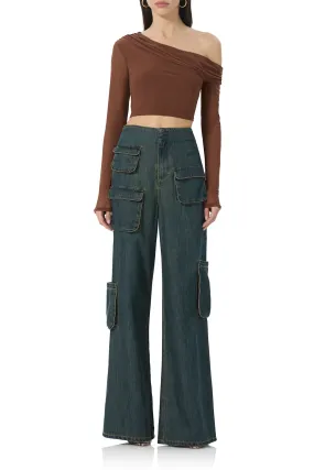 Maxwell Wide Leg Cargo Pant - Tinted Wash