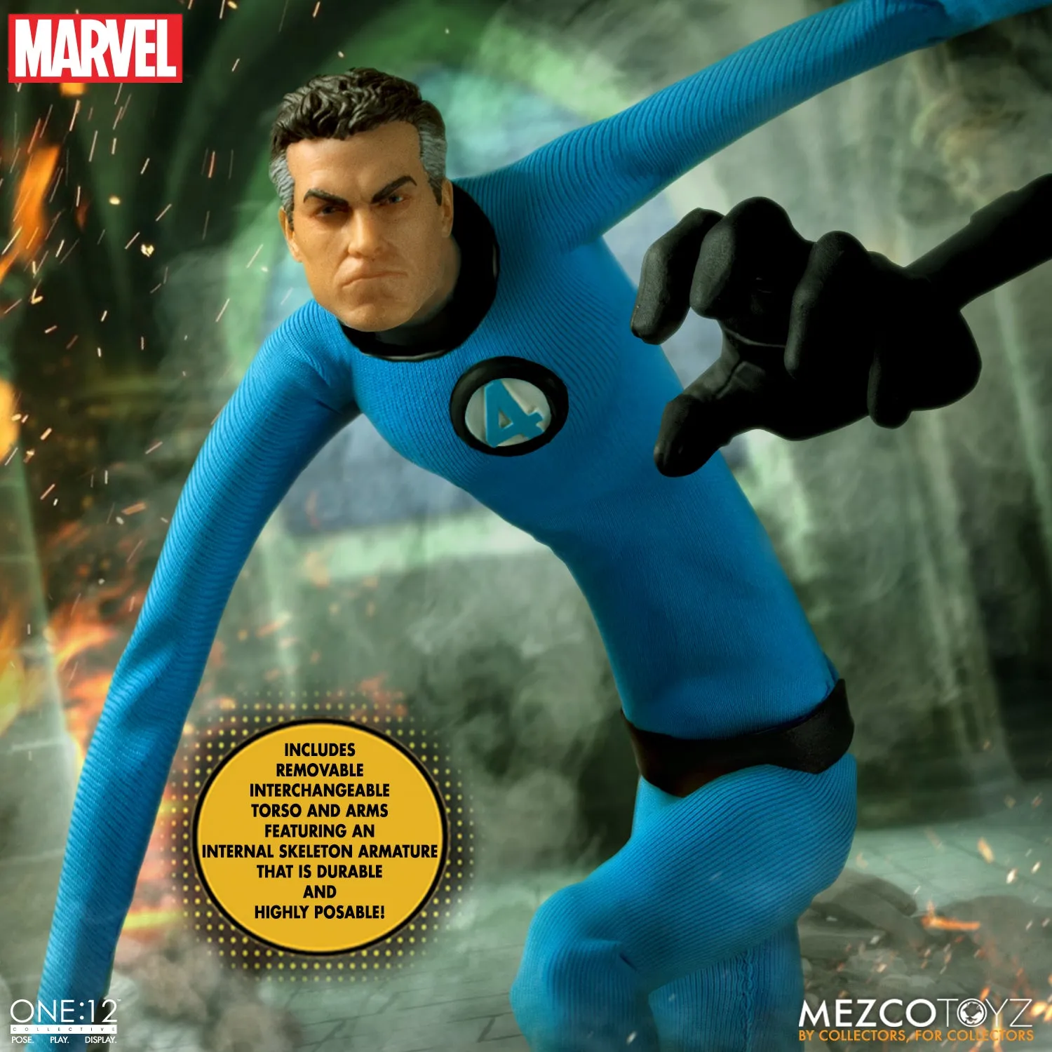 Mezco One 12 Marvel Fantastic Four Deluxe Steel Boxed Set Action Figure