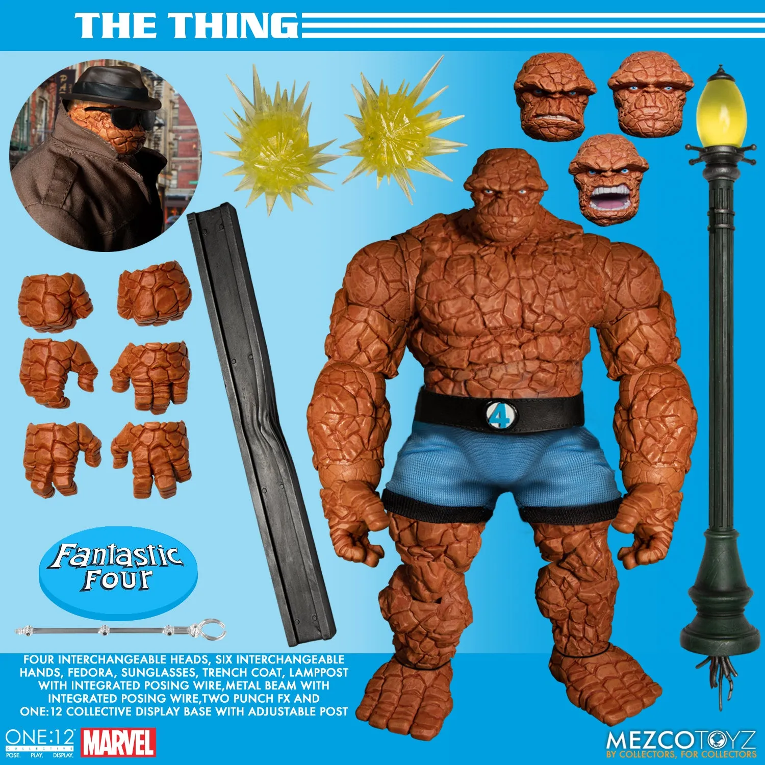 Mezco One 12 Marvel Fantastic Four Deluxe Steel Boxed Set Action Figure
