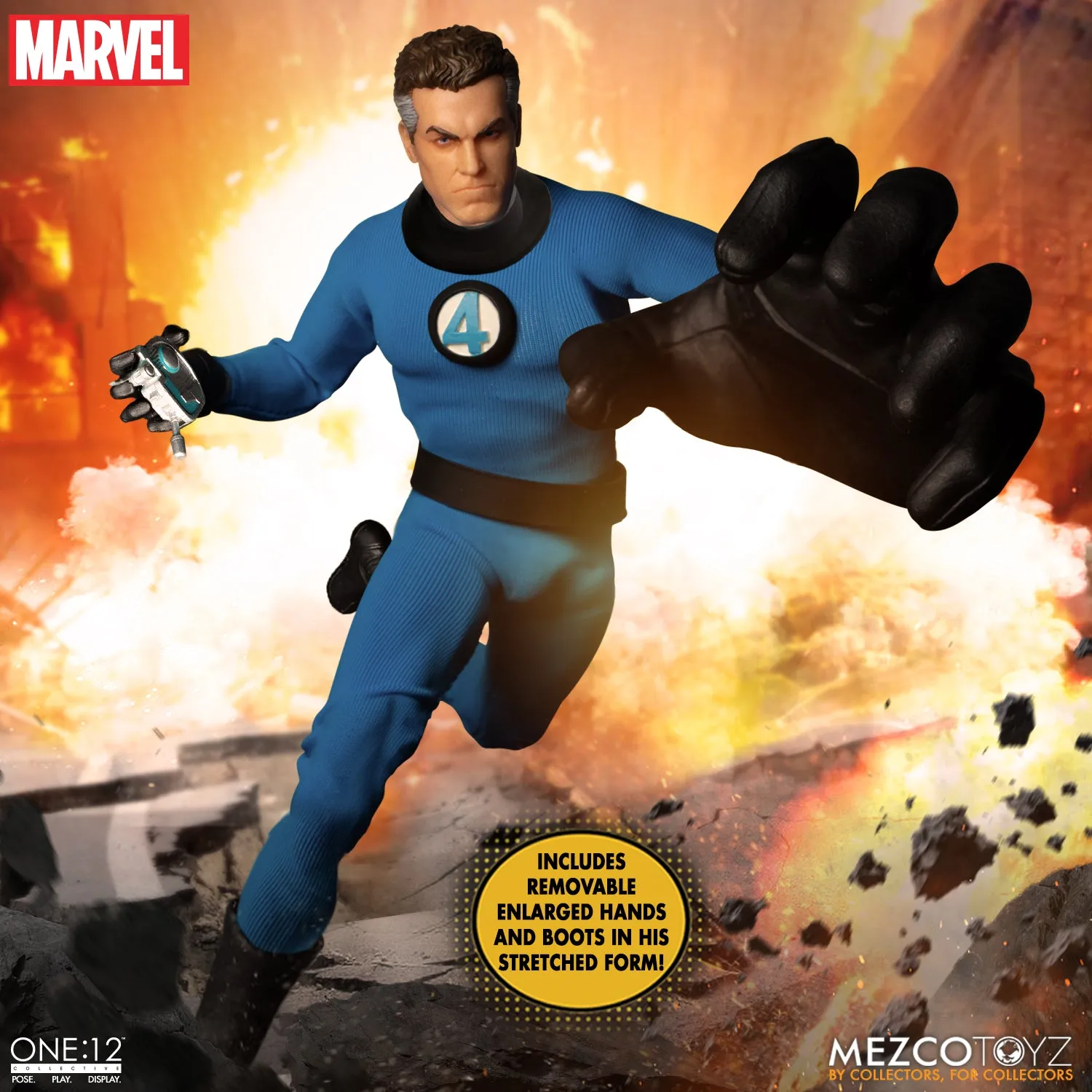 Mezco One 12 Marvel Fantastic Four Deluxe Steel Boxed Set Action Figure