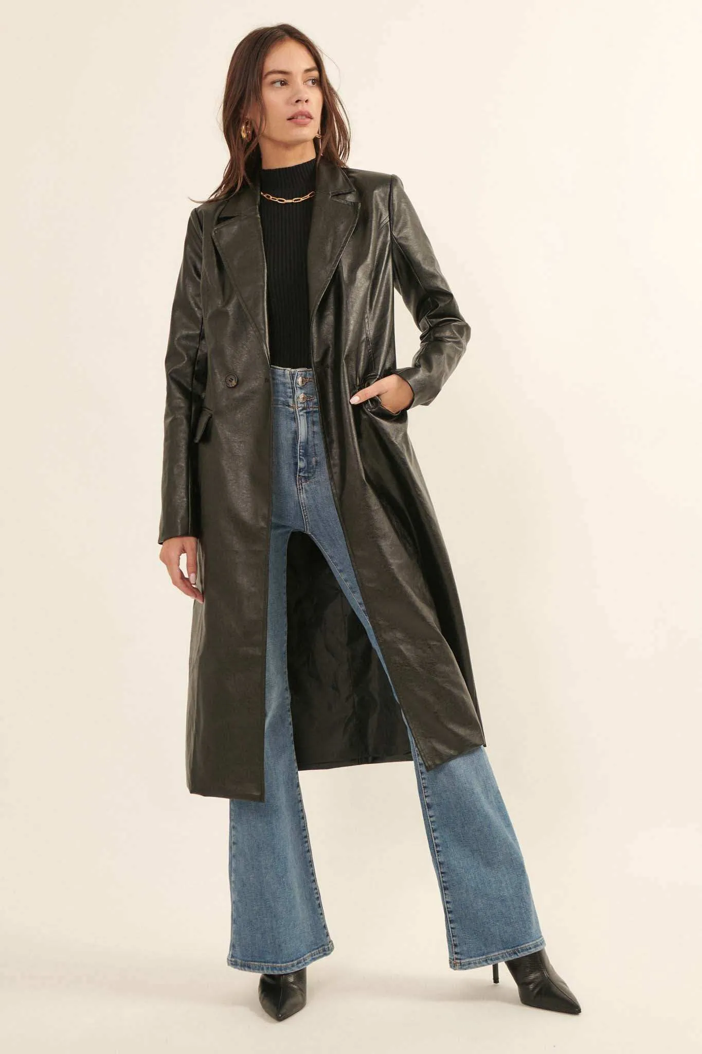 Mod Squad Vegan Leather Trench Coat