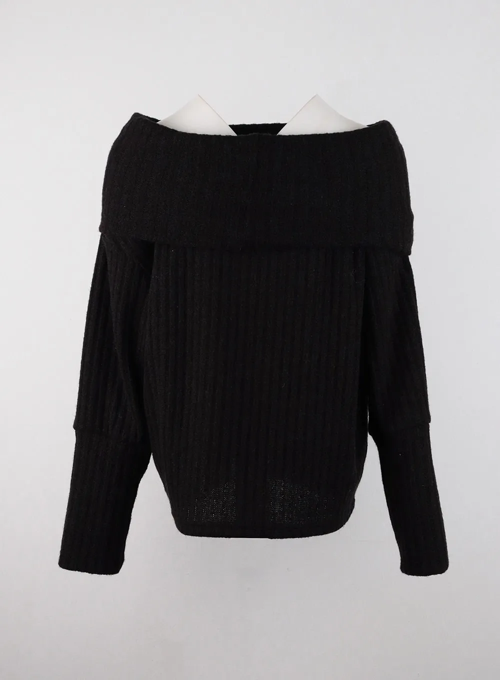 Off-Shoulder Buckle Knit Sweater CD322