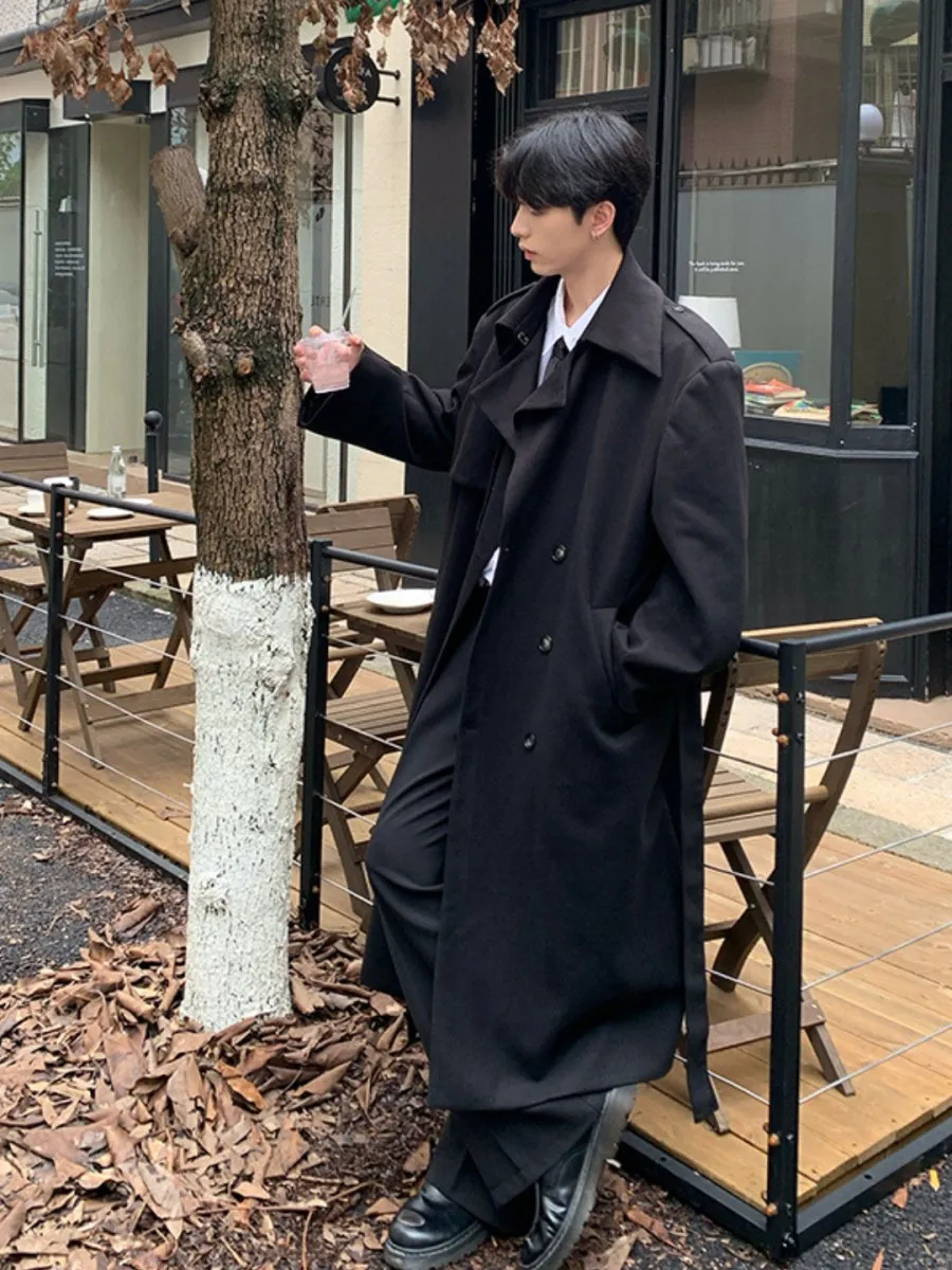 【ONELYC1NS】long knee-length trench coat na1639