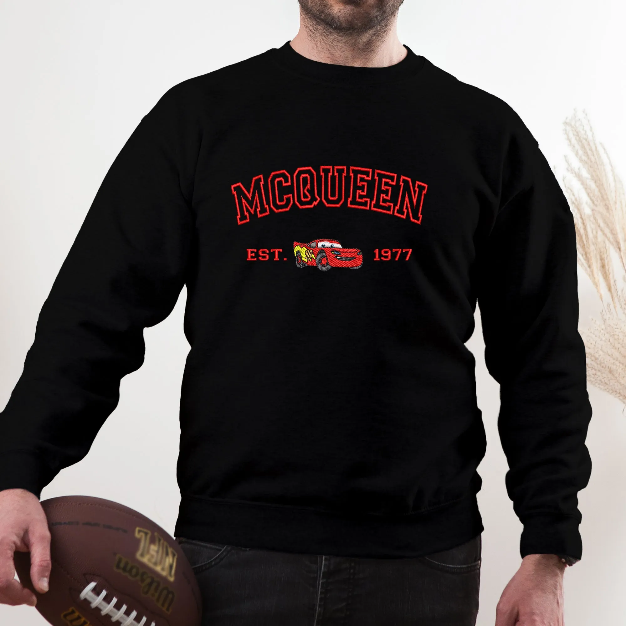 Personalized Disney Cars McQueen Embroidered Adult Sweatshirt