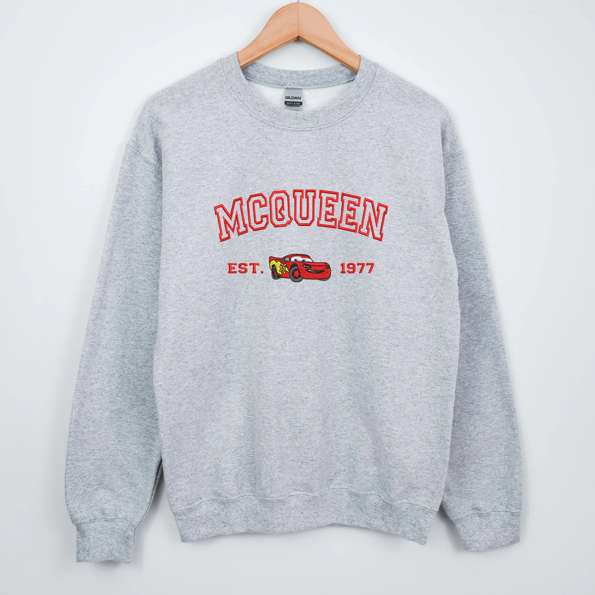 Personalized Disney Cars McQueen Embroidered Adult Sweatshirt