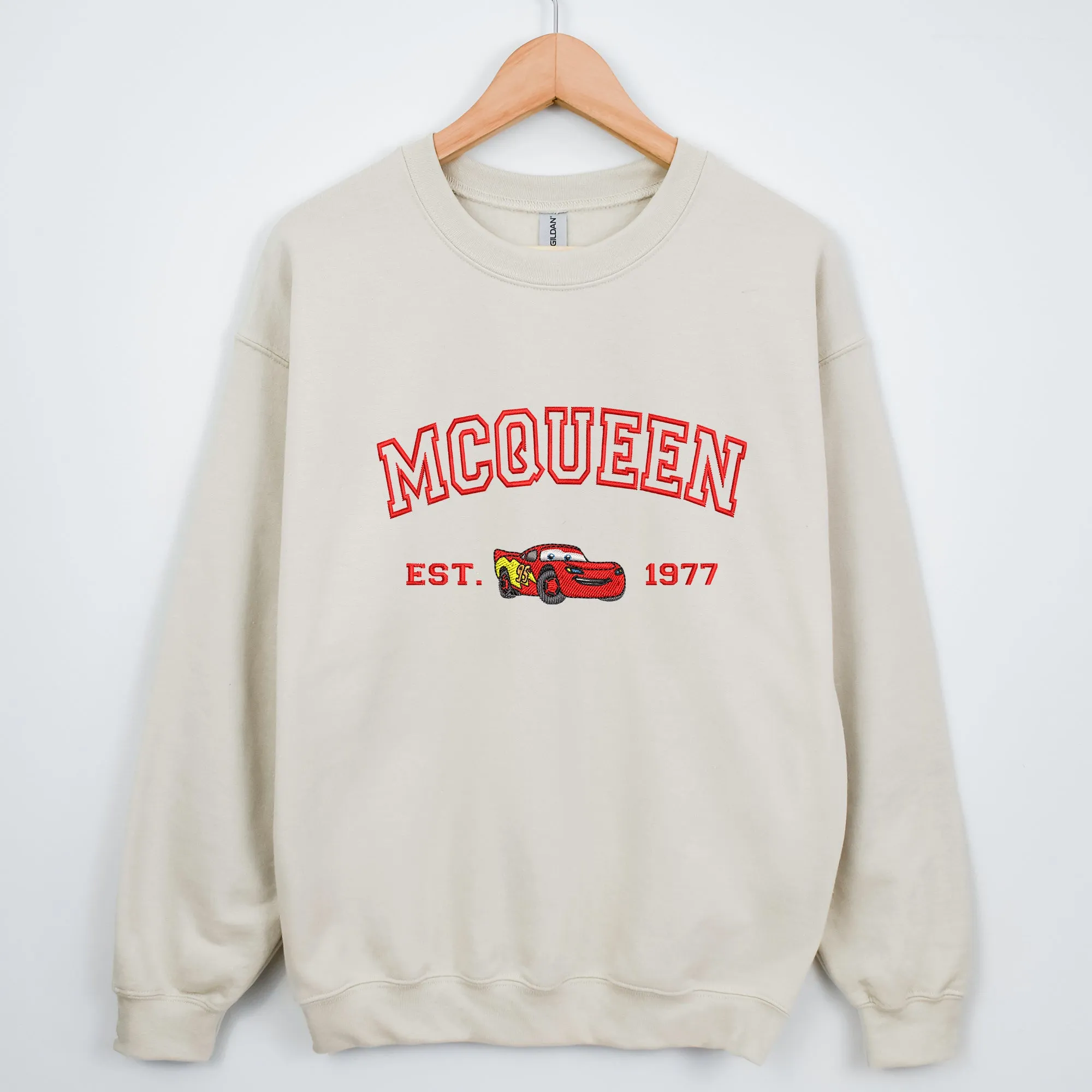 Personalized Disney Cars McQueen Embroidered Adult Sweatshirt
