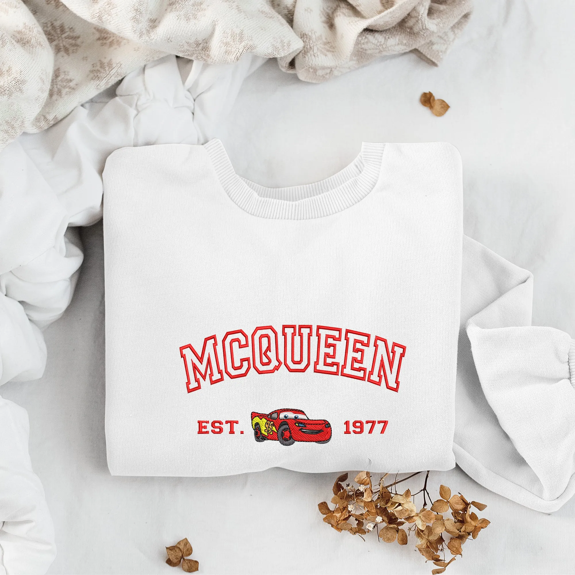 Personalized Disney Cars McQueen Embroidered Adult Sweatshirt