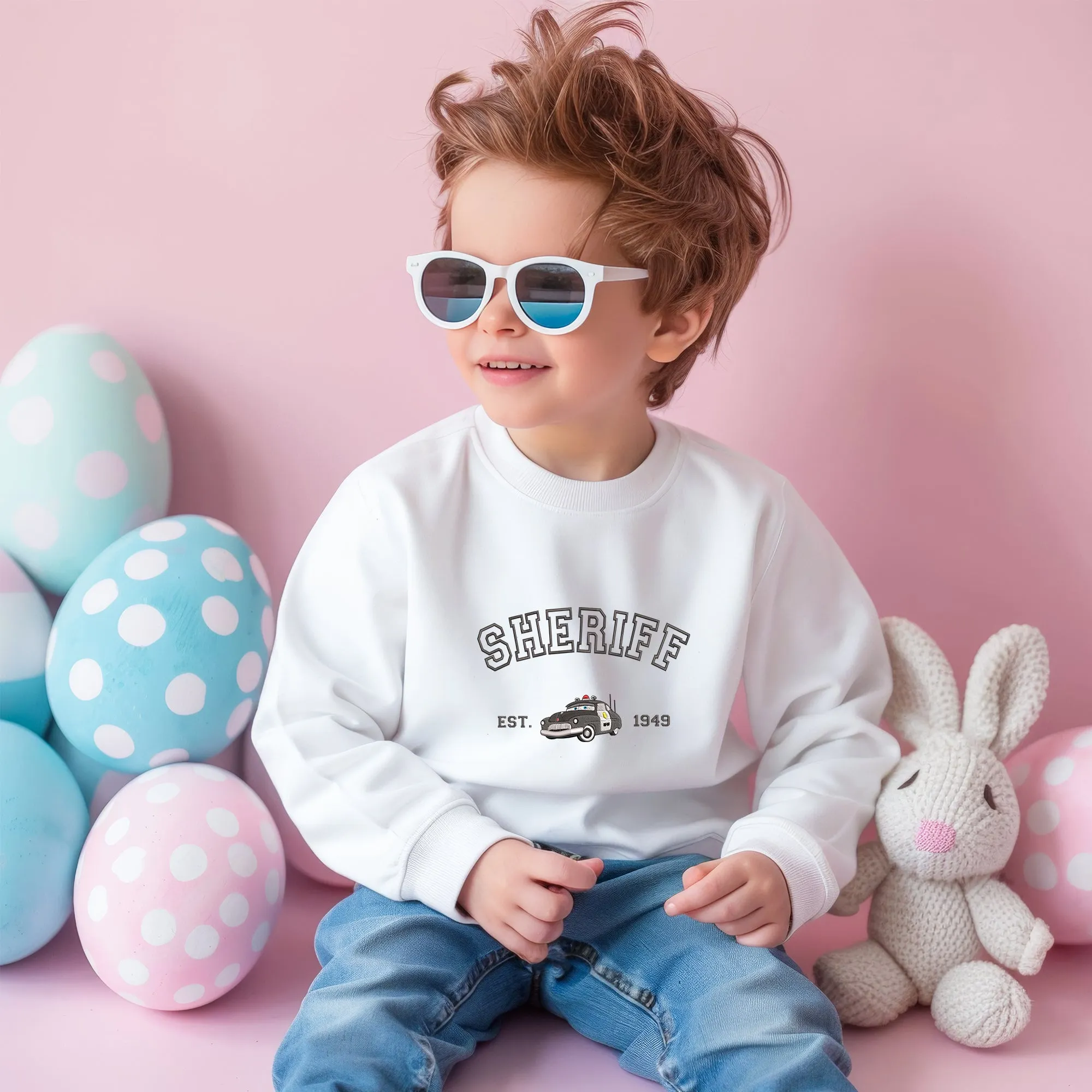 Personalized Disney Cars Sheriff Embroidered Toddler Sweatshirt