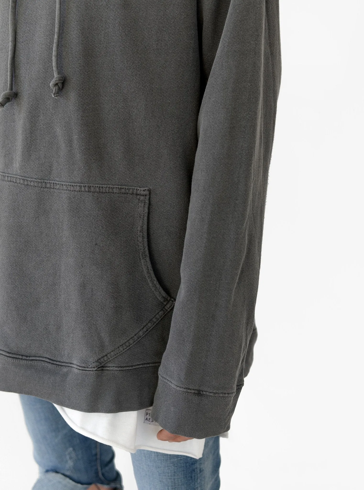 Pigment Dyed Washed Hoodie in Faded Black
