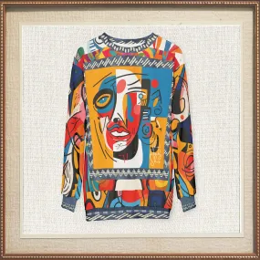Pin the Tail Abstract Line Art Mid-Weight Polyester Unisex Sweatshirt (Gold Label)