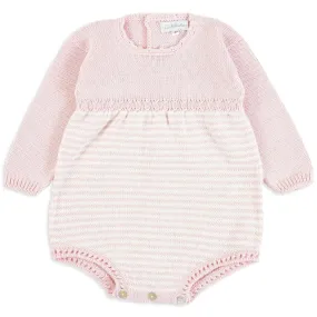 Pink Stripes Knitted Romper