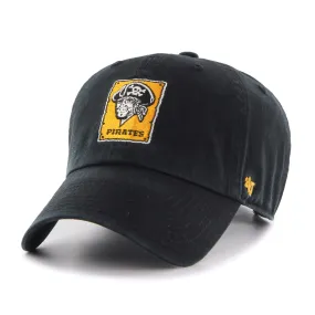 Pittsburgh Pirates 47 Brand Black Clean Up 1967 Retro Logo Adj. Slouch Hat Cap
