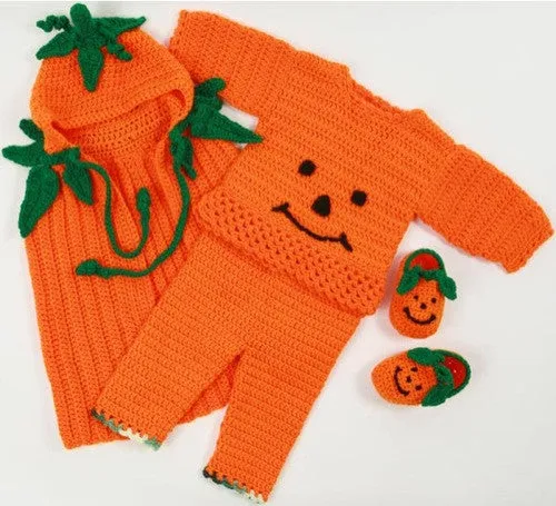 Precious Pumpkin Romper Set Crochet Pattern
