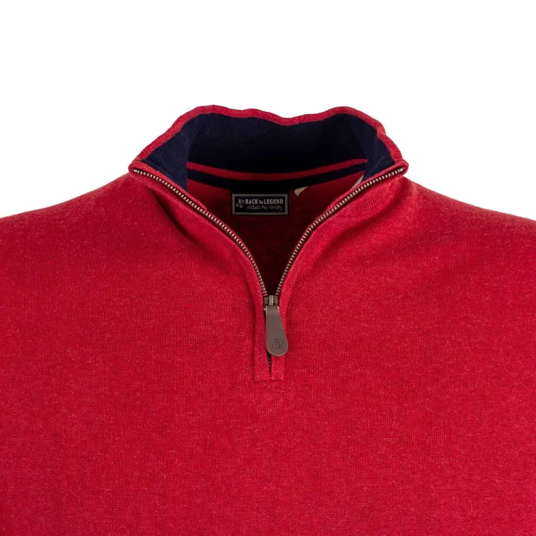 Pull col camionneur rouge cranberry
