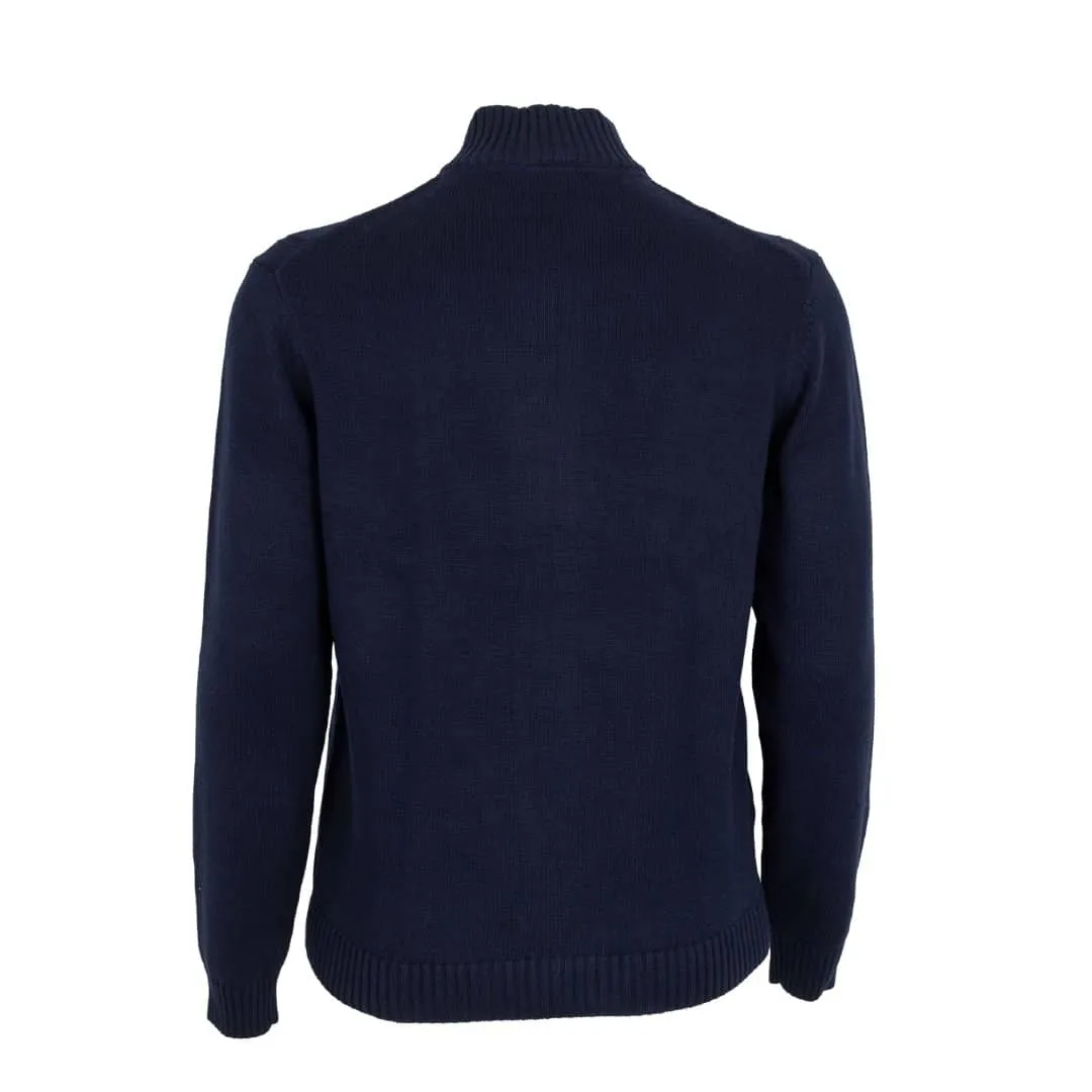 Pull full zip torsadé bleu marine