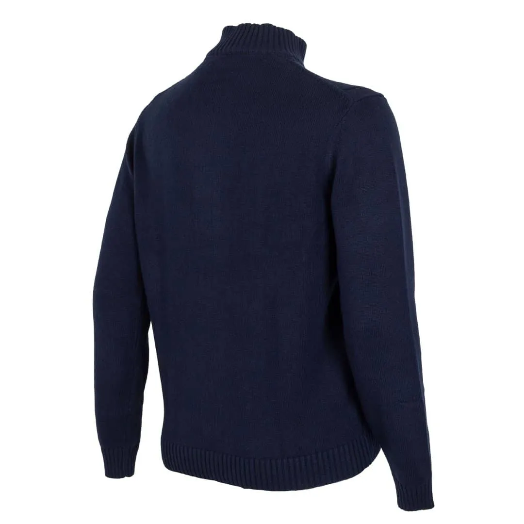 Pull full zip torsadé bleu marine