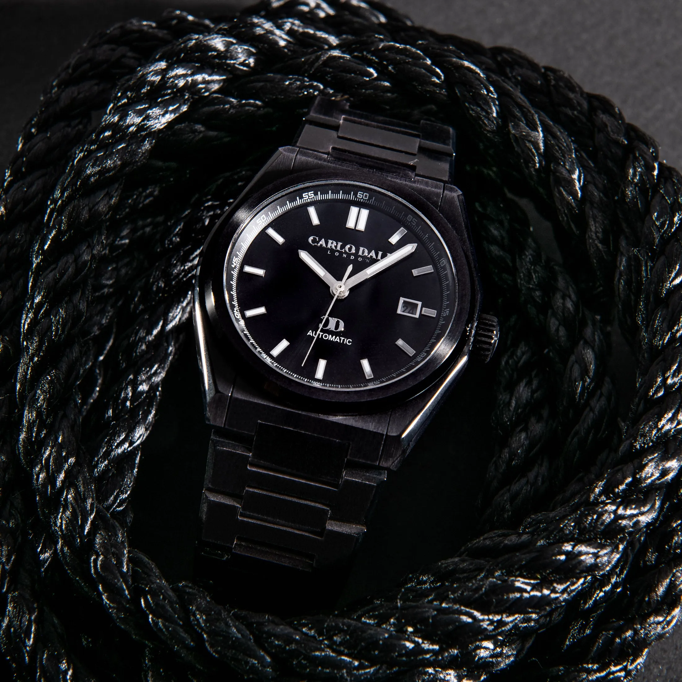 "1888 automatic" TOTAL BLACK METAL WATCH