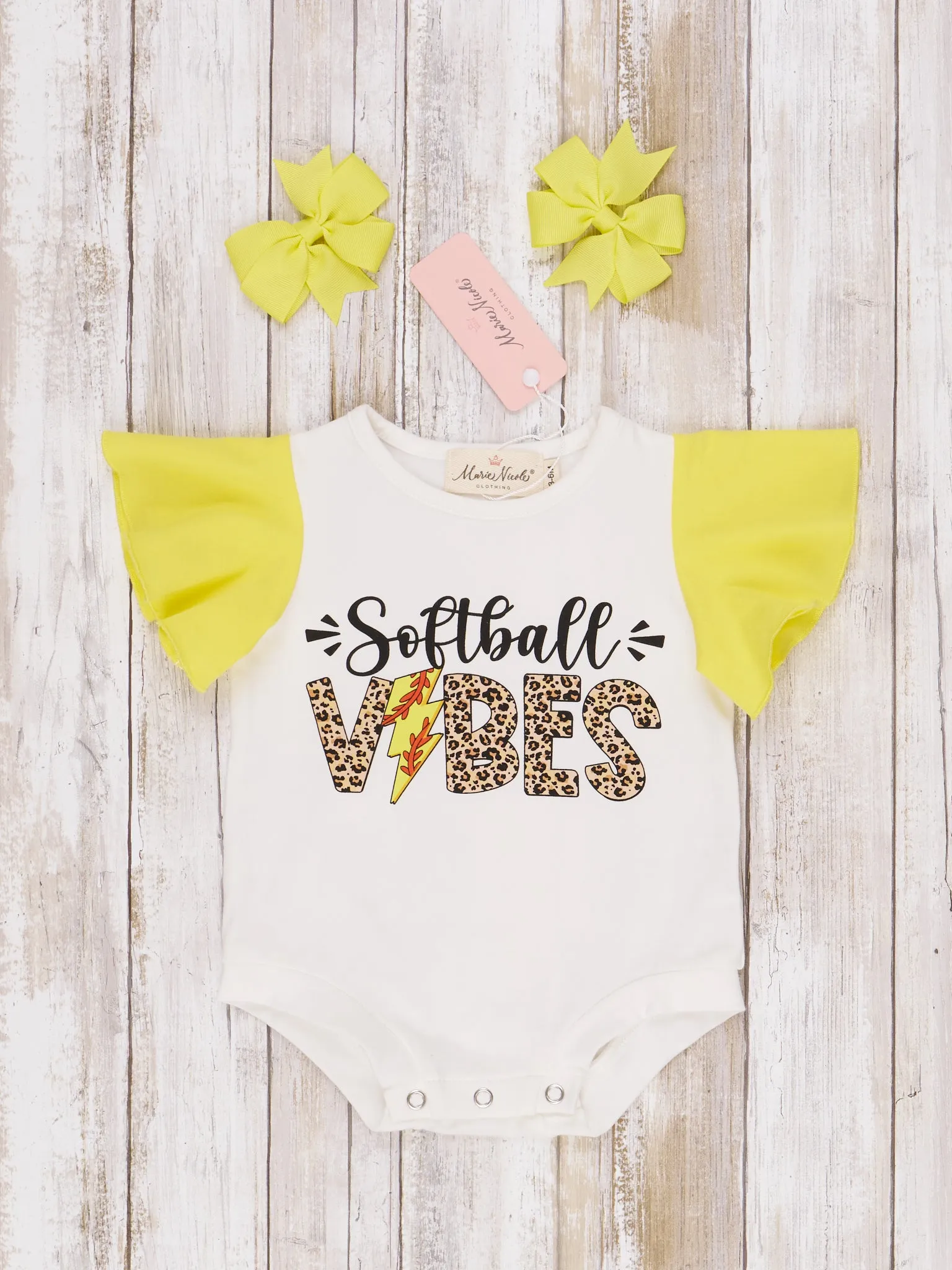 "Softball Vibes" Raglan Sleeve Romper