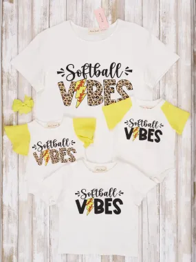 "Softball Vibes" Raglan Sleeve Romper
