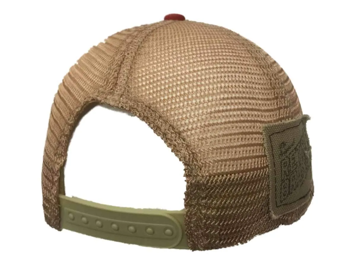 "This is My Drinking Hat" Retro Brand Dark Red Distressed Mesh Adj. Hat Cap