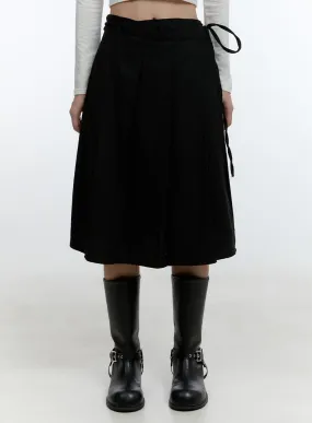 Ribbon Tied-Up Midi Skirt CD424
