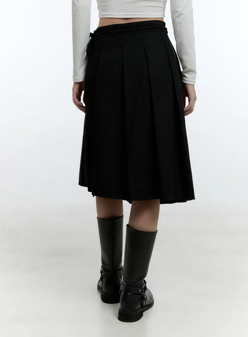 Ribbon Tied-Up Midi Skirt CD424