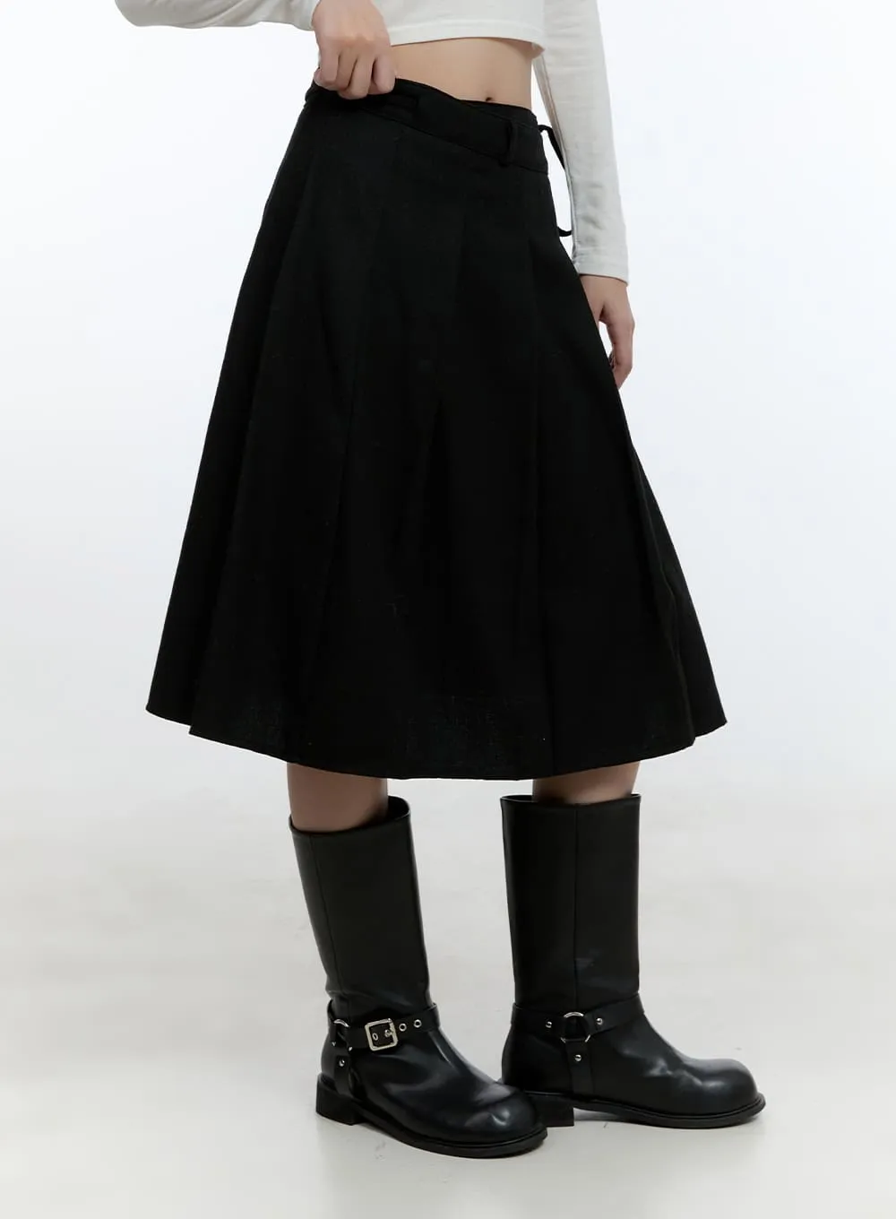 Ribbon Tied-Up Midi Skirt CD424