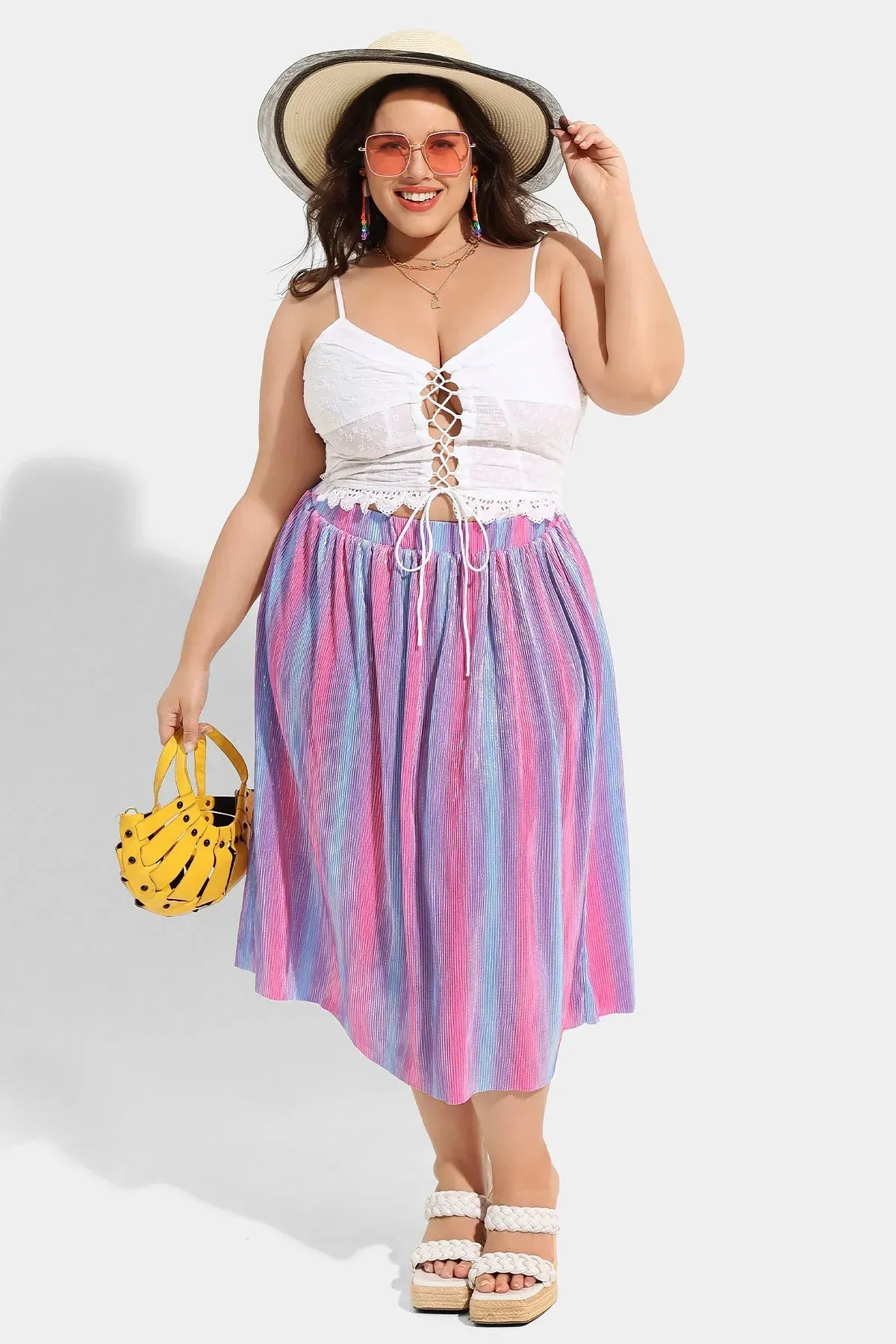 Ritera Supersoft High Rise Tie Dye Midi Skirt