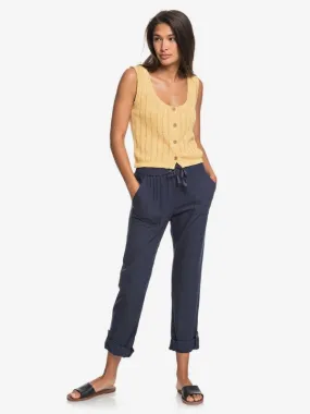 Roxy On The Seashore Linen Cargo Pants I Mood Indigo