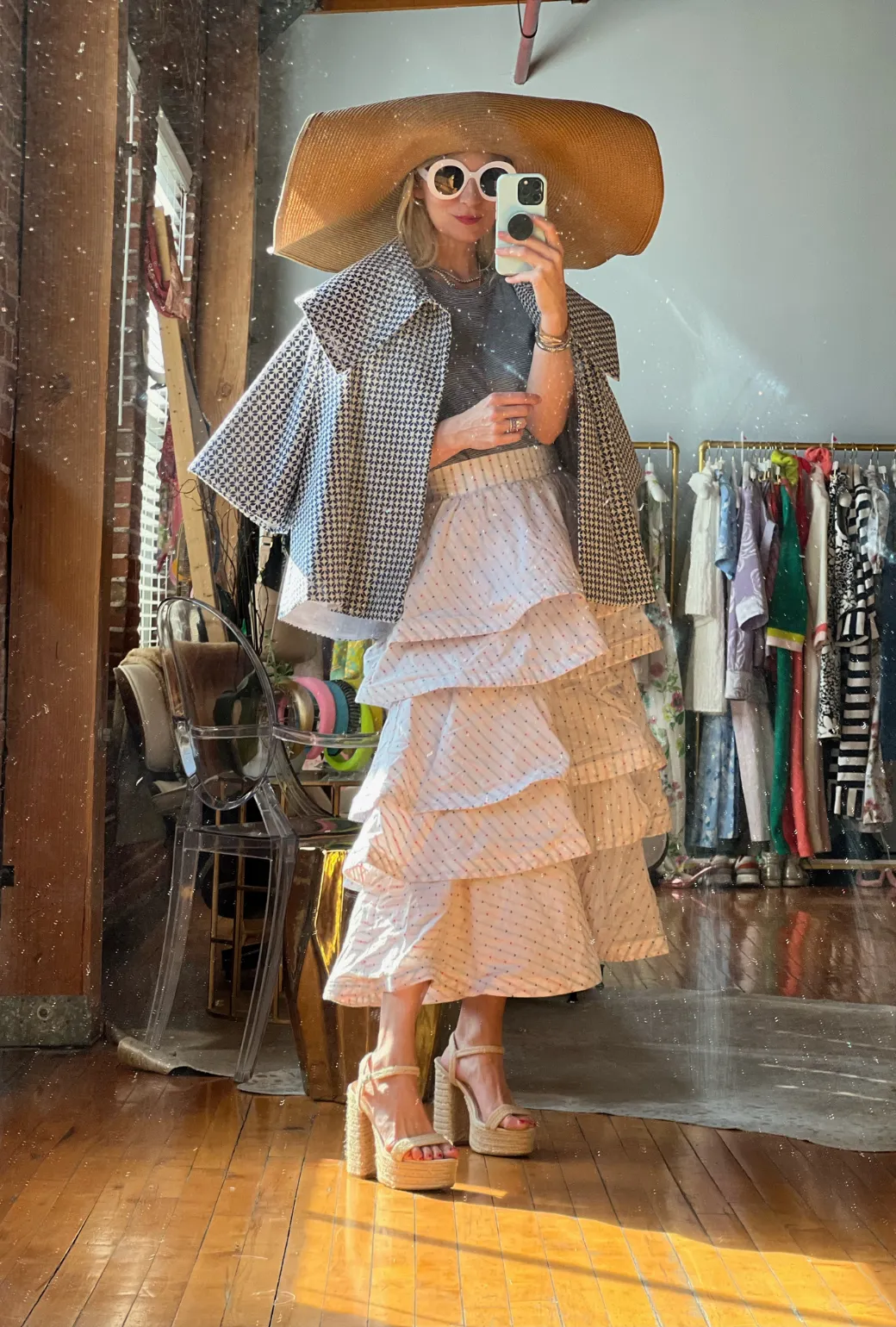 SAMPLE - MIDI Teagan Skirt - Embroidered Hearts - Final Sale