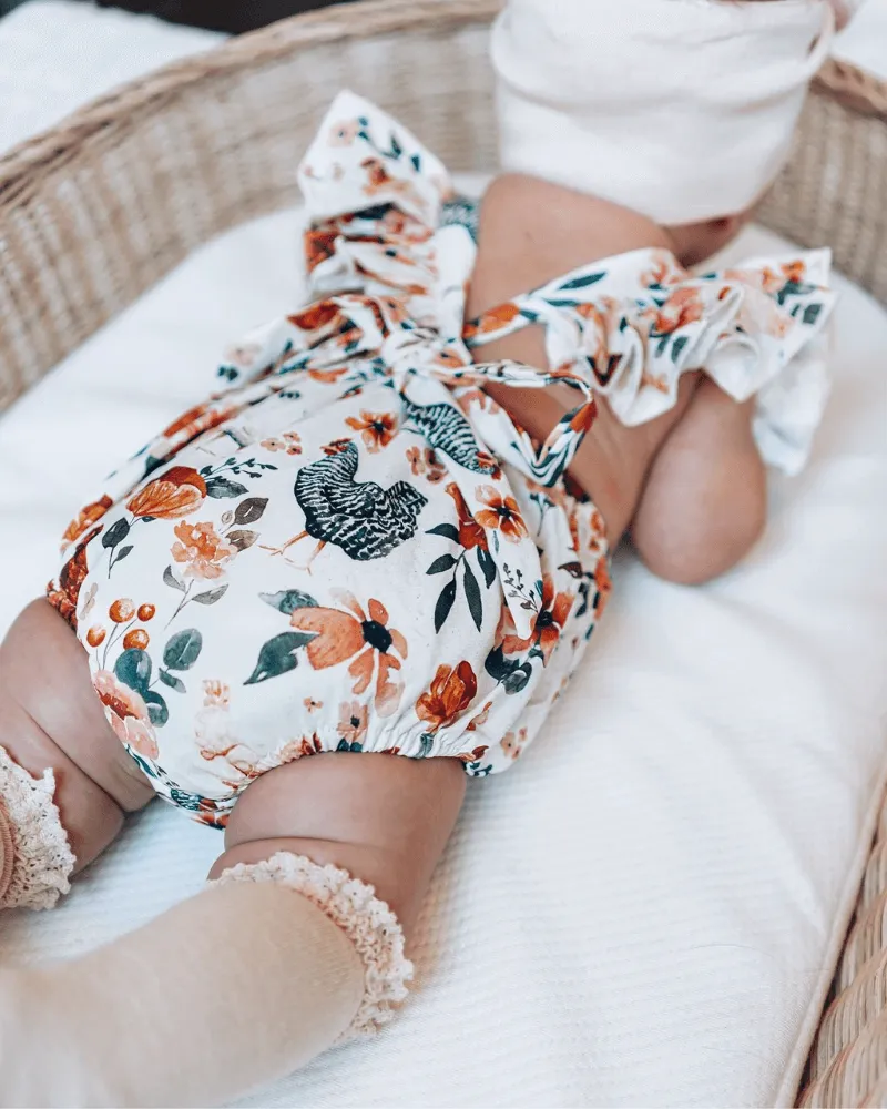 Shiloh Ruffle Back Romper - Chickens