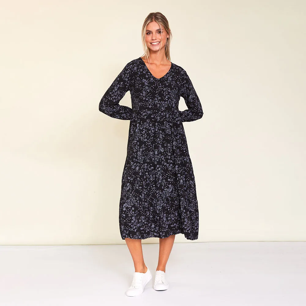 Sofia Dress (Black Floral)