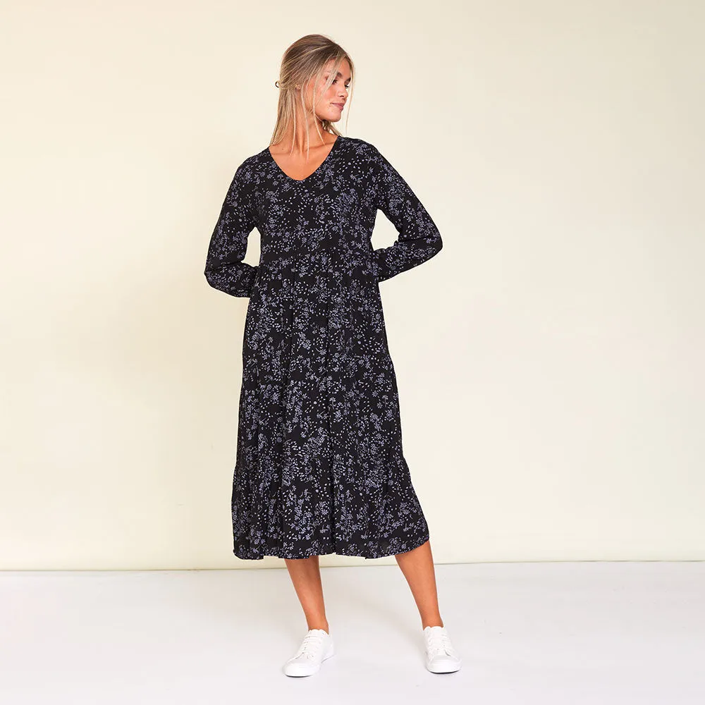 Sofia Dress (Black Floral)