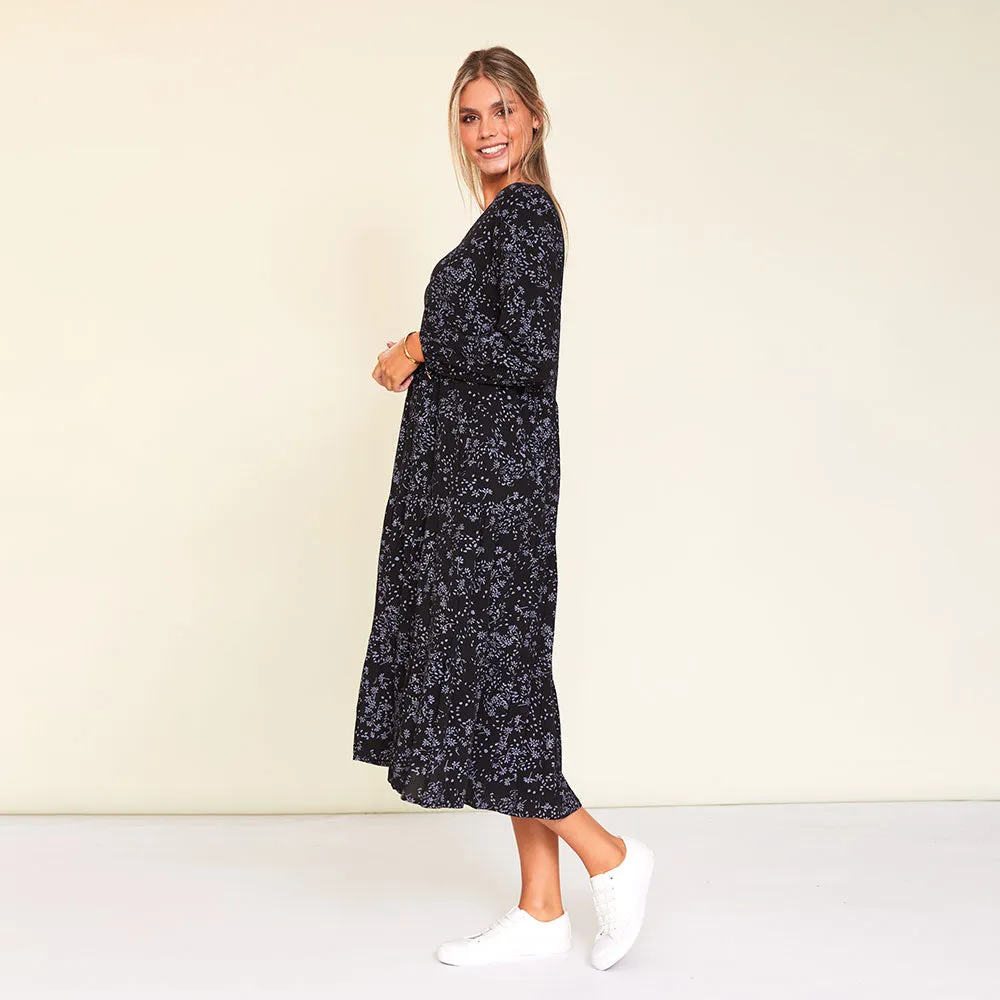 Sofia Dress (Black Floral)