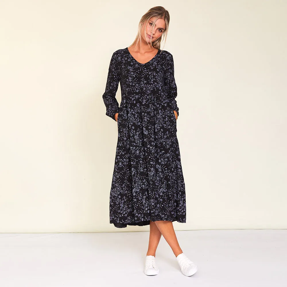 Sofia Dress (Black Floral)
