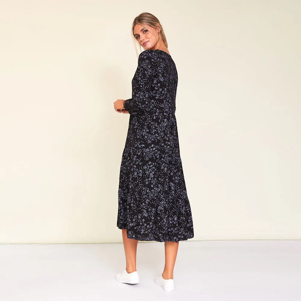 Sofia Dress (Black Floral)