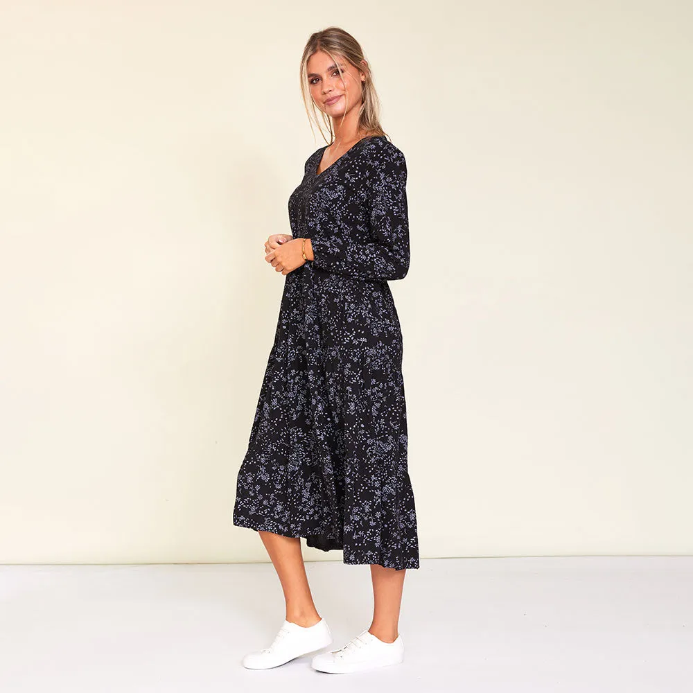Sofia Dress (Black Floral)