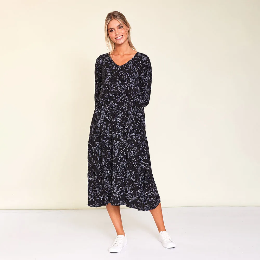 Sofia Dress (Black Floral)