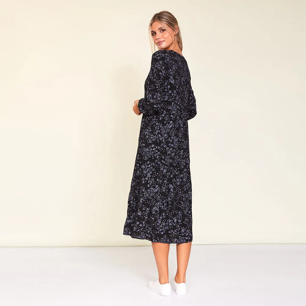 Sofia Dress (Black Floral)