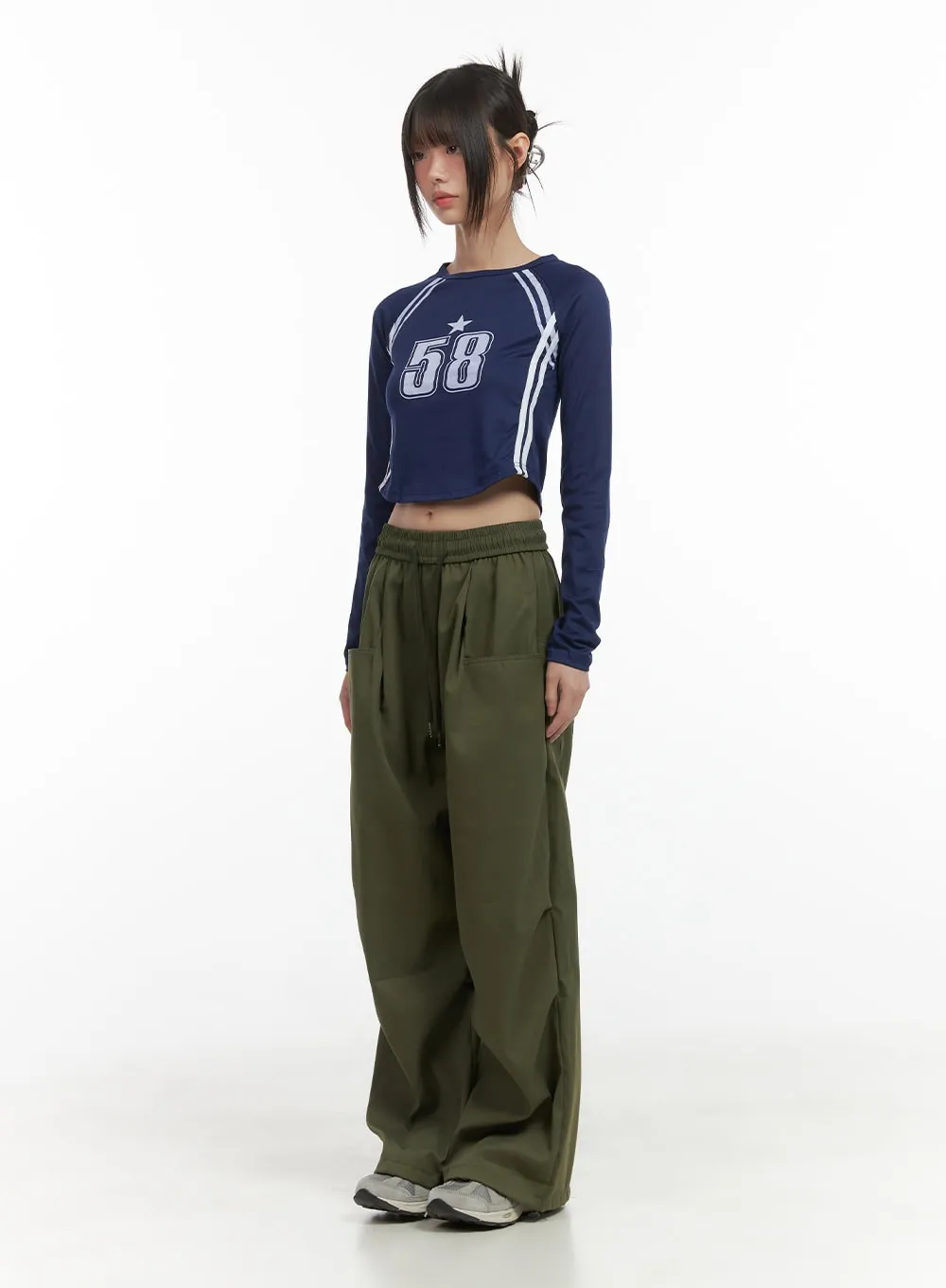 String Waistband Cargo Pants CO410