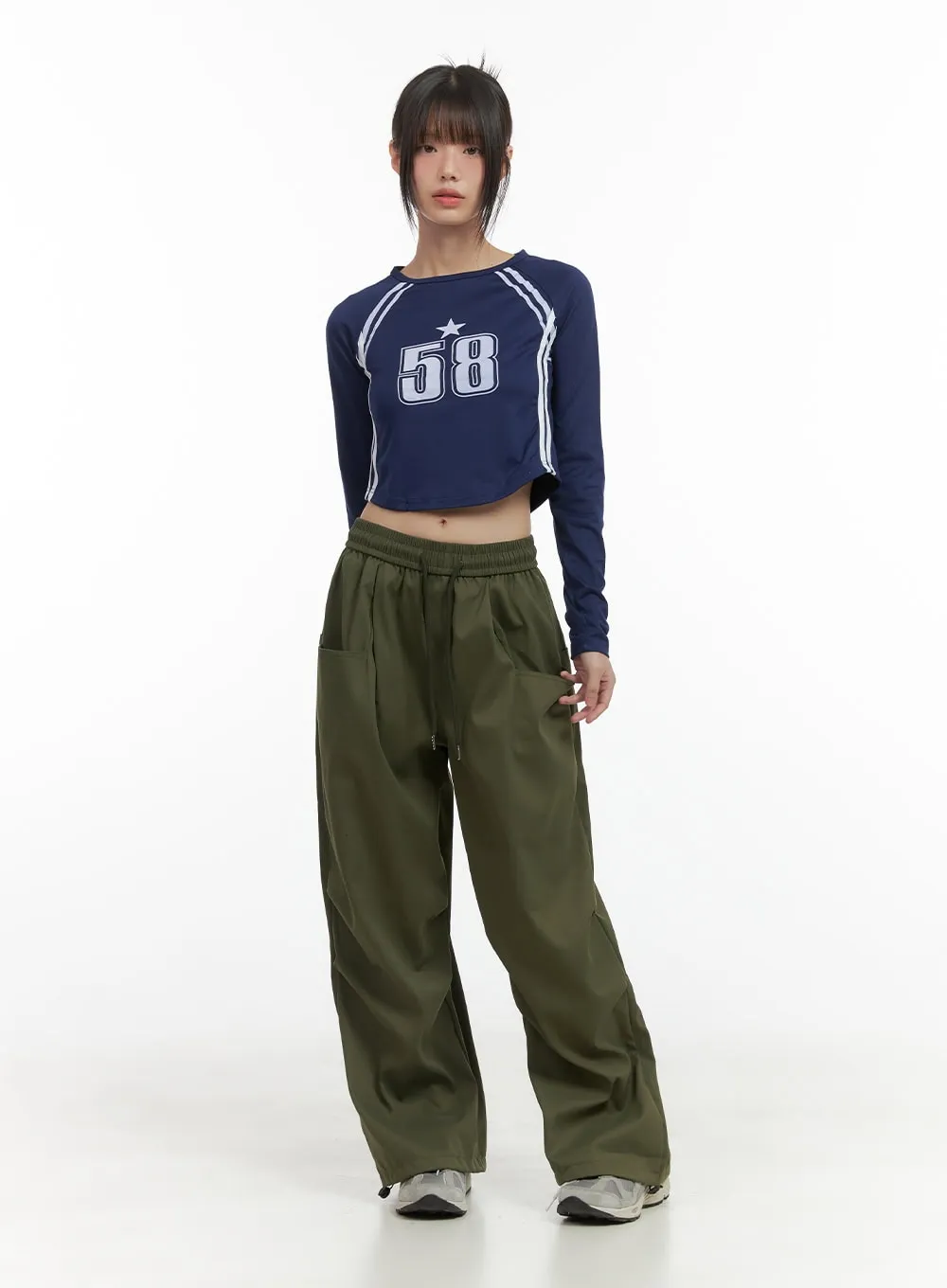 String Waistband Cargo Pants CO410