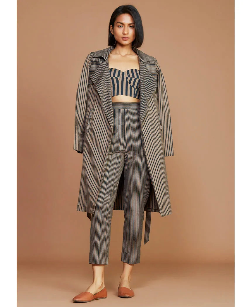 Striped Trench Jacket