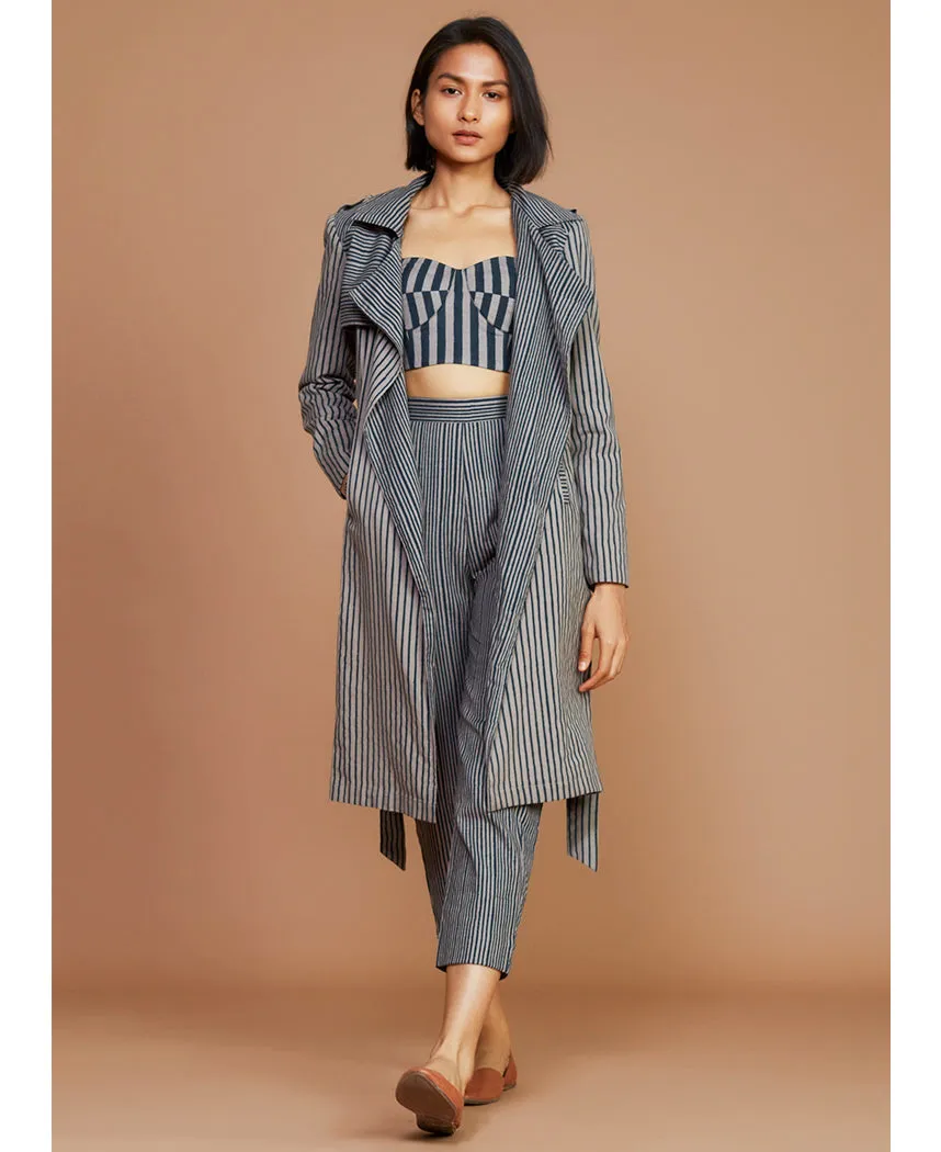 Striped Trench Jacket