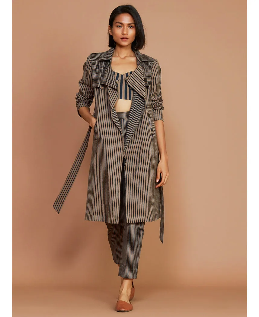 Striped Trench Jacket