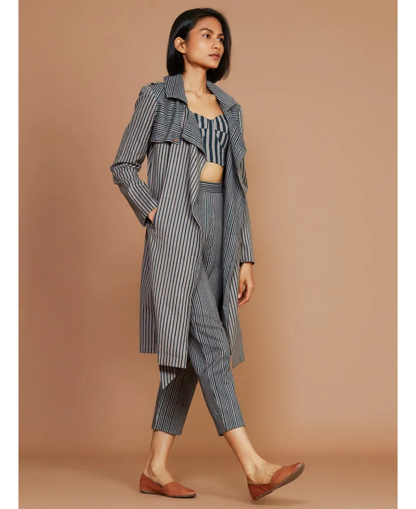 Striped Trench Jacket