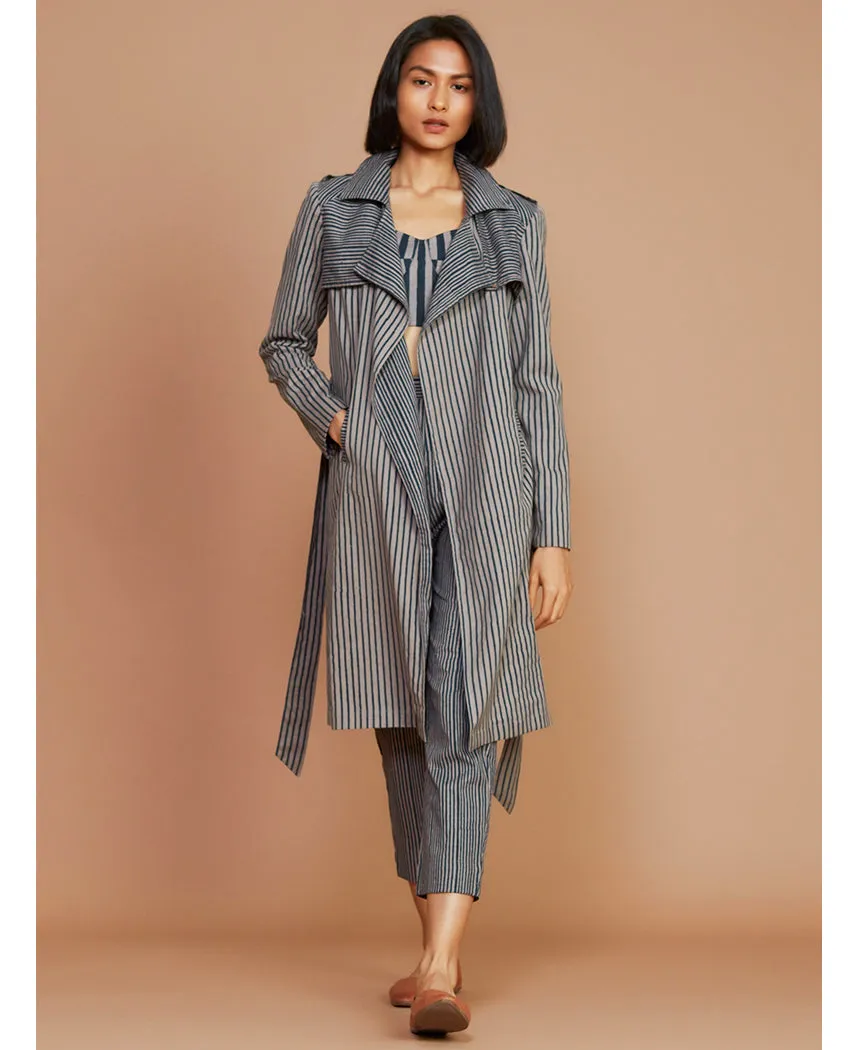 Striped Trench Jacket
