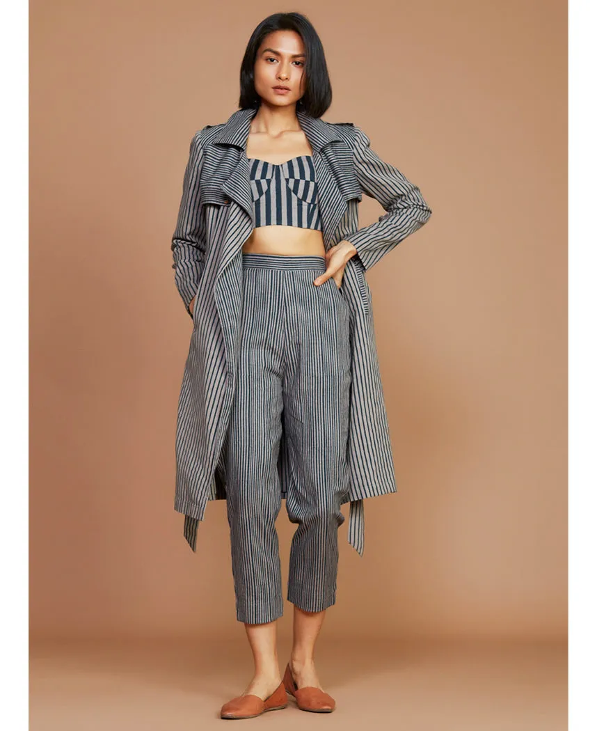 Striped Trench Jacket
