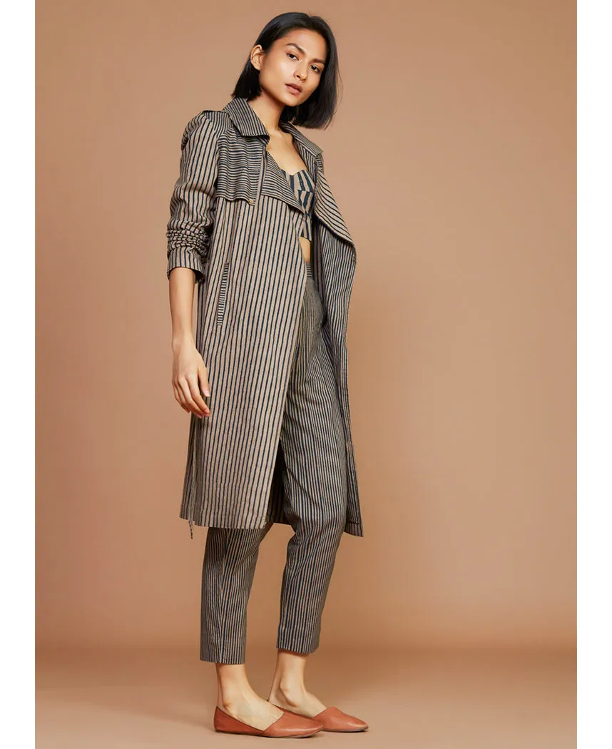 Striped Trench Jacket
