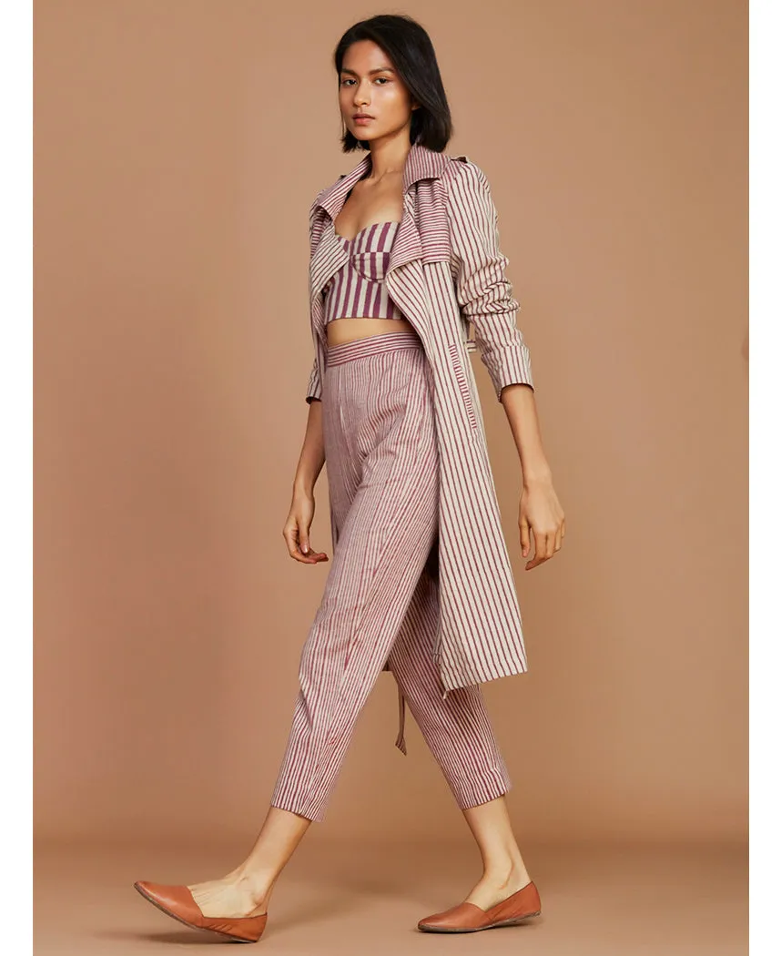 Striped Trench Jacket