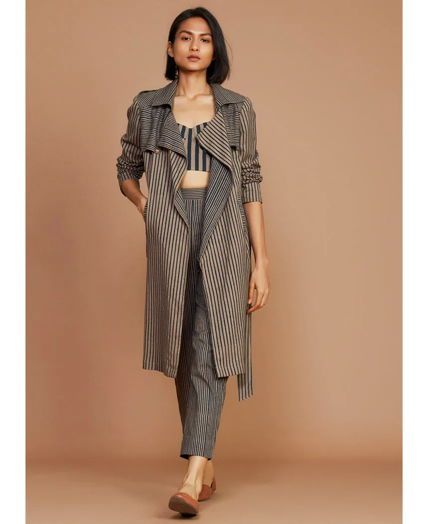 Striped Trench Jacket